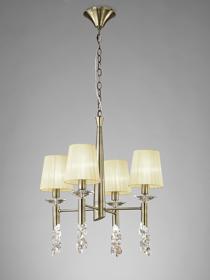 Tiffany Antique Brass-Cream Crystal Ceiling Lights Mantra Shaded Crystal Fittings